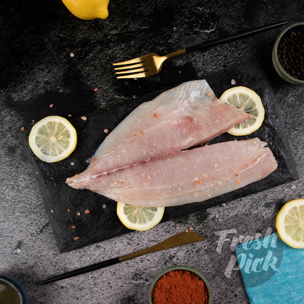 Black Pomfret Fillets | Deep Sea fished | Protein-Rich | 100gms provides 21% of the daily protein needs of an avg adult | 500g (2 fillets of 250gms in a pack)
