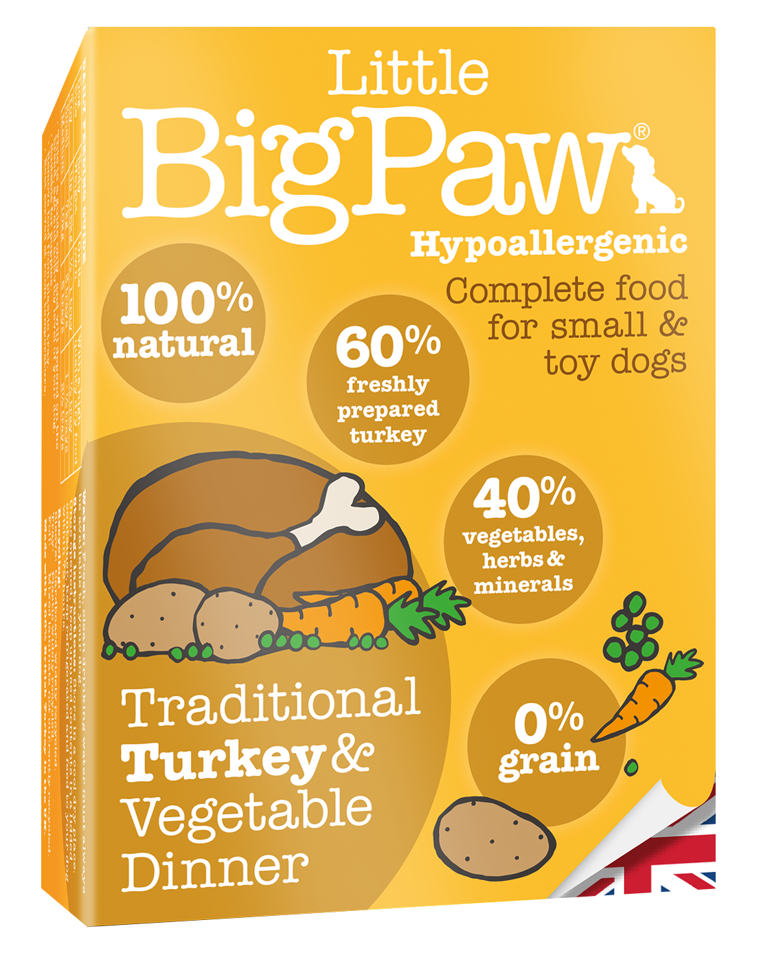Little Big Paw Turkey &amp; Vegetable Dinner Pack 150Gms - For Small Dogs