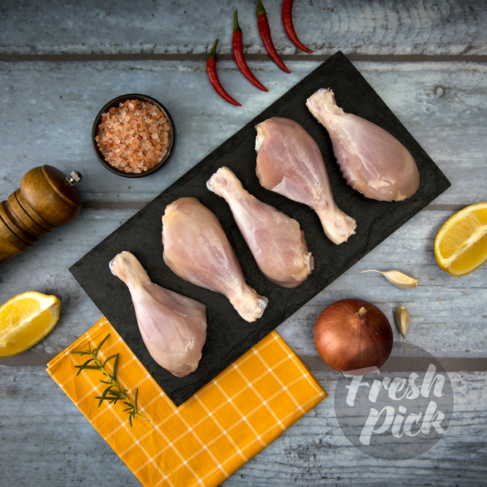 Chicken Drumstick w/o Skin | Antibiotic-free | Grain-fed Farm-raised Chicken | Hormone-free | 500g (5-6 pieces)