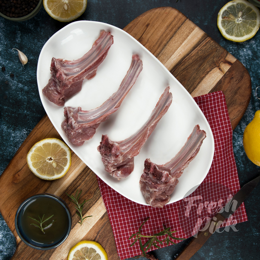 Lamb Mutton Chops Fry | Antibiotic-free | Grass-fed Farm-raised | Prime-grade meat | 500g (Approx 6-8 pieces of 60-80gms each)