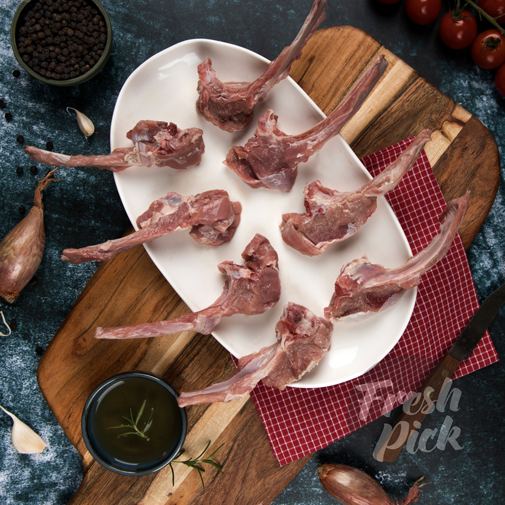 Lamb Mutton Chops Curry  | Antibiotic-free | Grass-fed Farm-raised | Prime-grade meat | 500g (Approx 12-14 pieces of 40-50gms each)