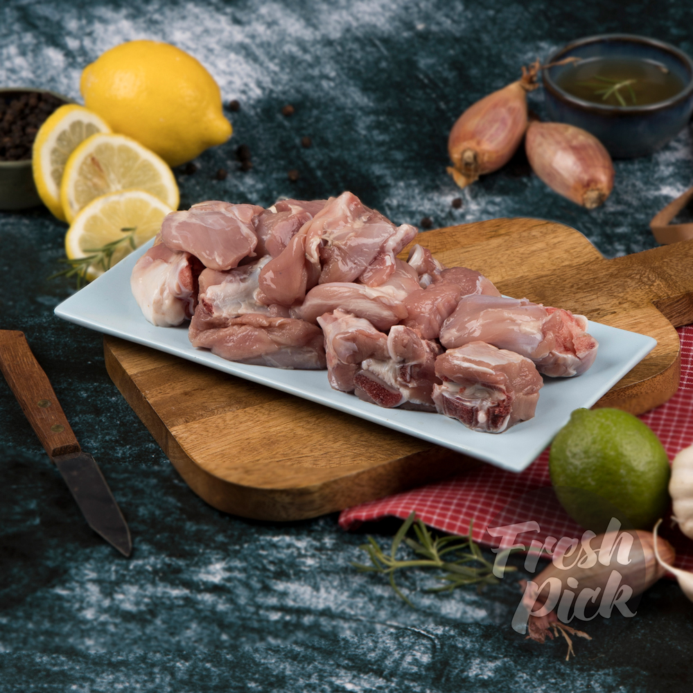 Lamb Mutton Leg  | Antibiotic-free | Grass-fed Farm-raised | Prime-grade meat |500g - (Approx 14 pieces of 30-40gms each in pack. 30% boneless pieces)