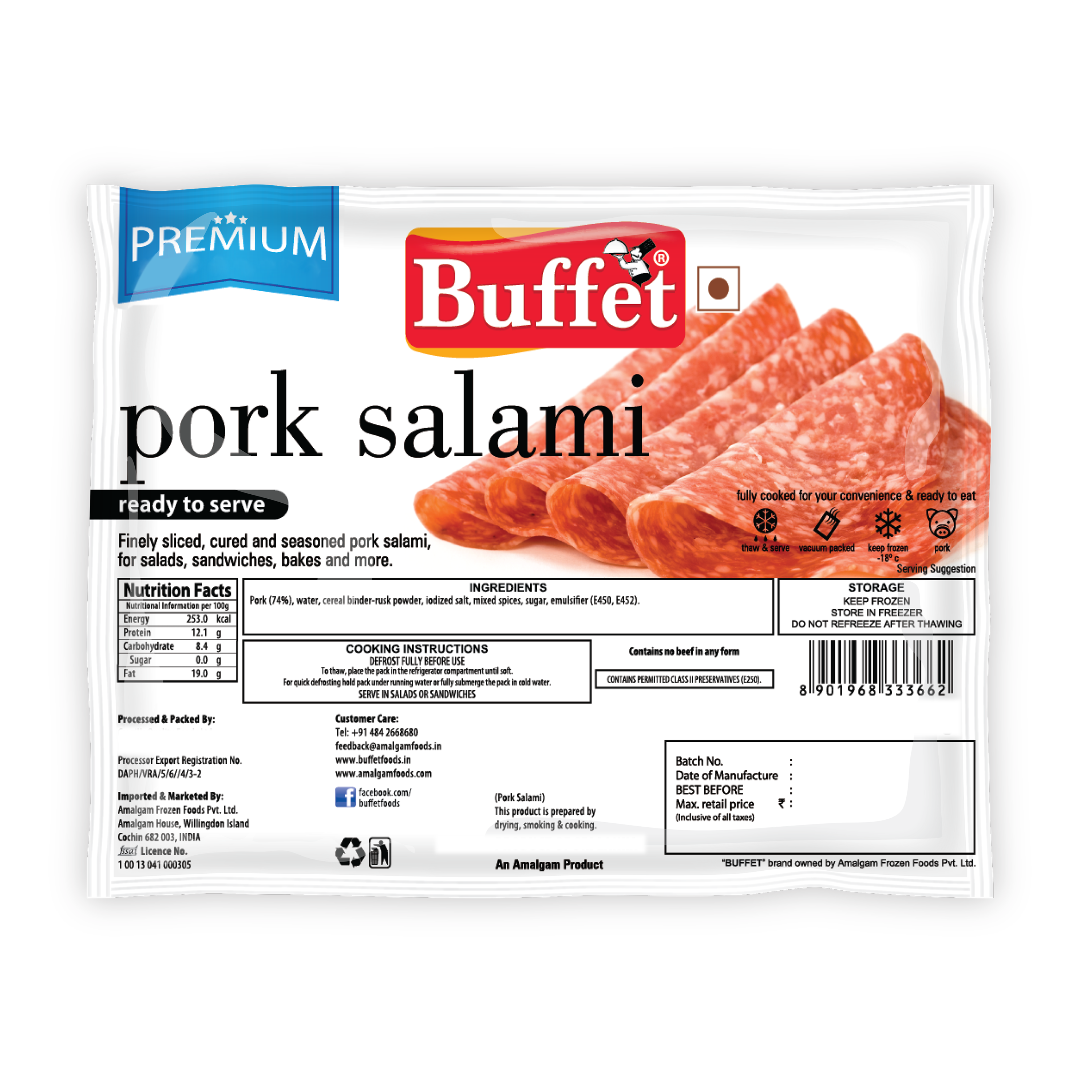 Buffet Pork Salami 200G pack