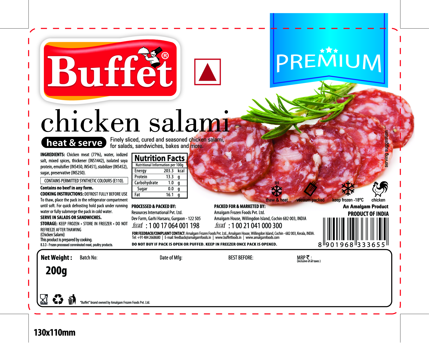 Buffet Chicken Salami 200gms